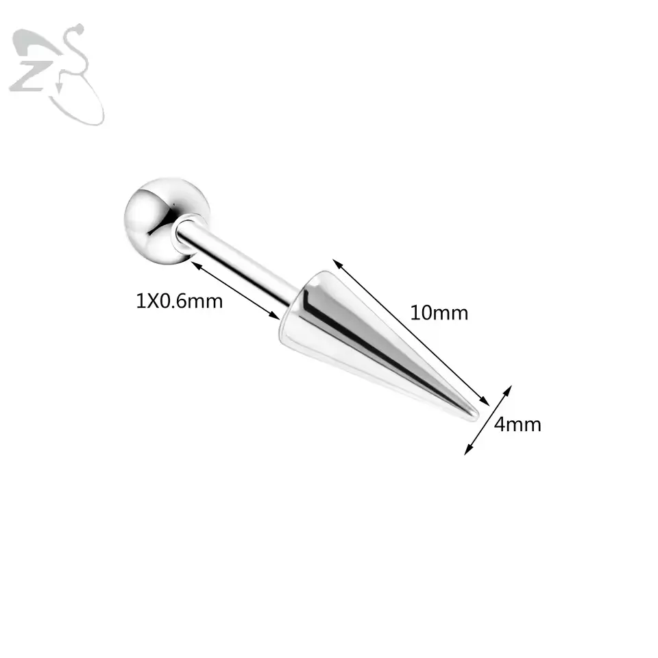 Пірсинг з медичної сталі мікроштанга з шипом та кулькою 16 G