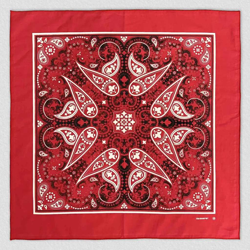 Бандана Коловорот Схід з малюнком "Турецький огірок" червона