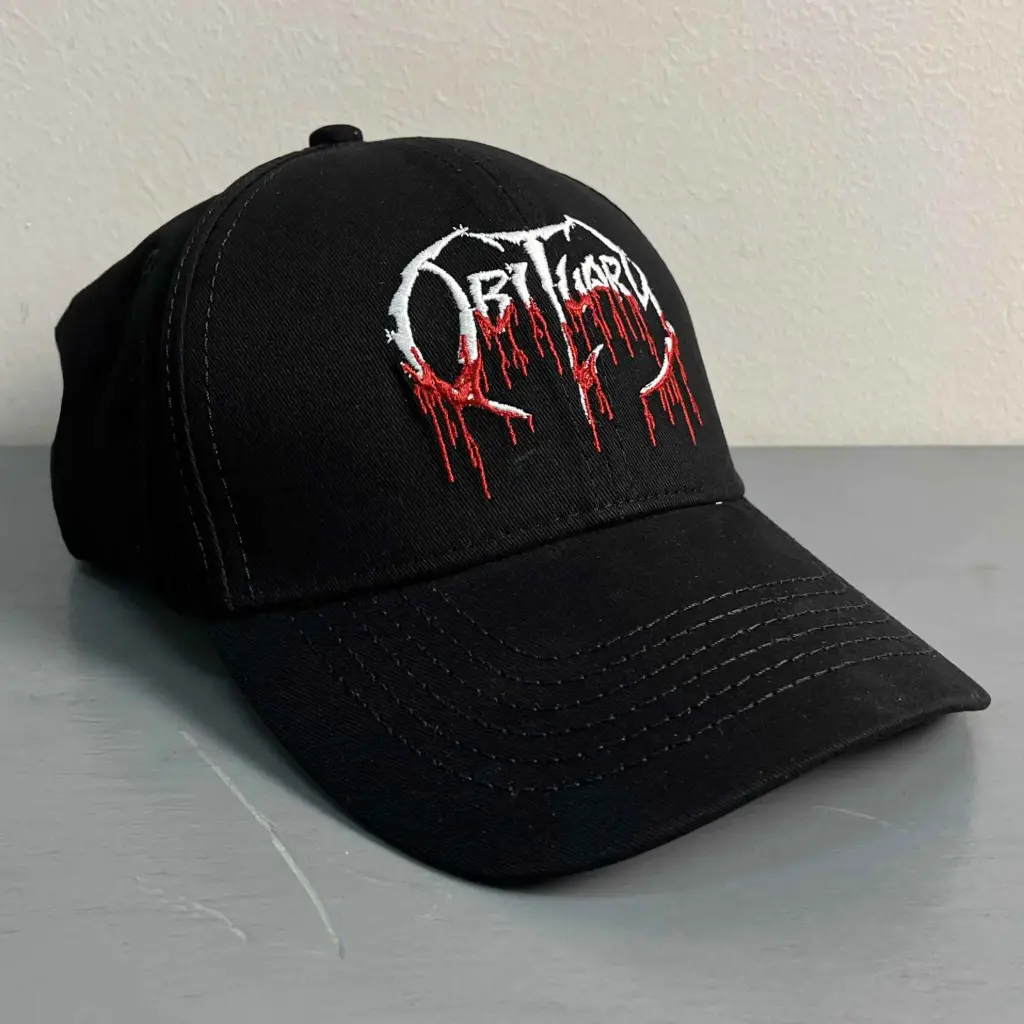 Бейсболка Obituary Logo White/Red
