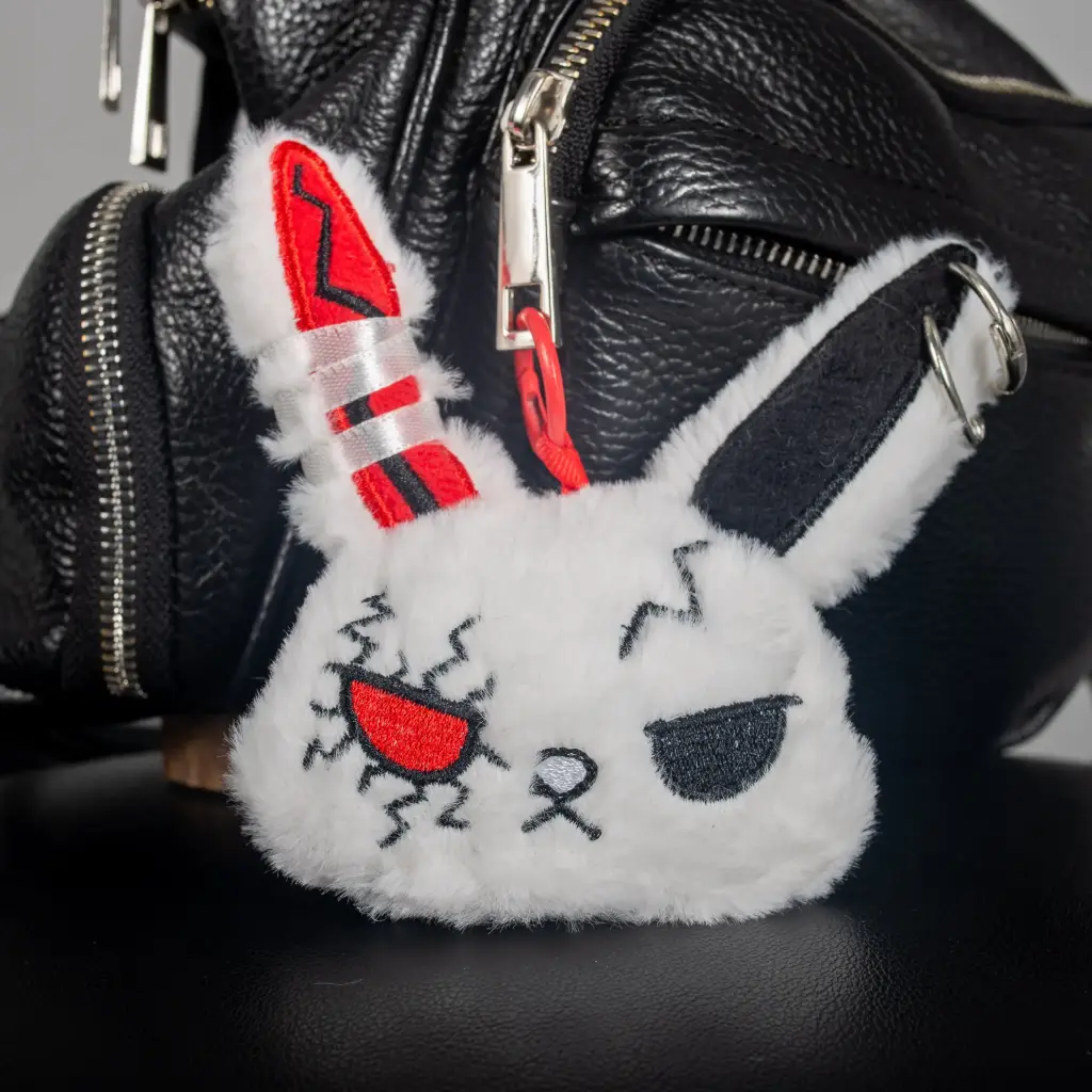 Брелок плюшевий Зайчик - Dark Bunny Evil Bunny білий
