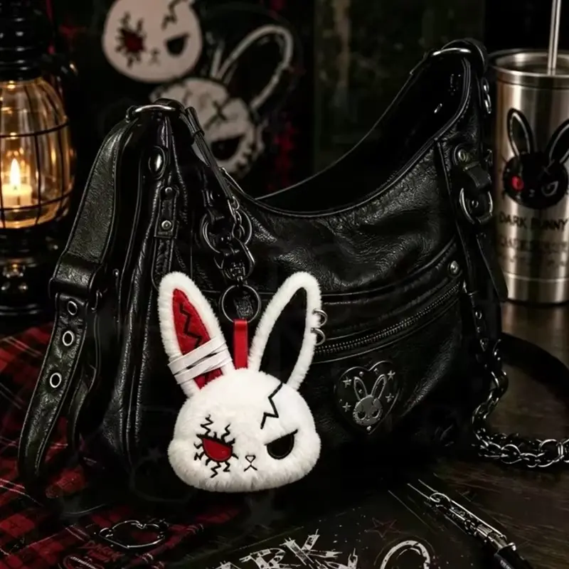 Брелок плюшевий Зайчик - Dark Bunny Evil Bunny білий