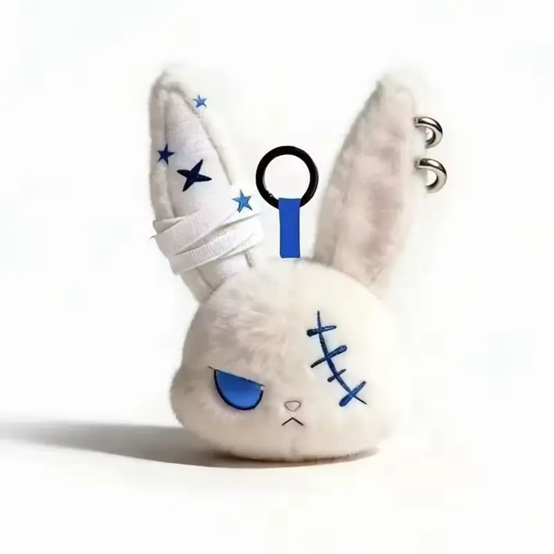 Брелок плюшевий Зайчик - Dark Bunny Blue White білий