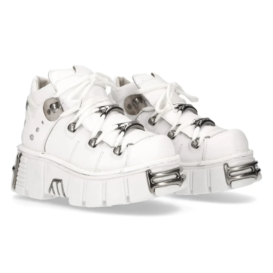Кросівки New Rock M-106N-S18 White Leather – Шкіряні черевики на платформі білі