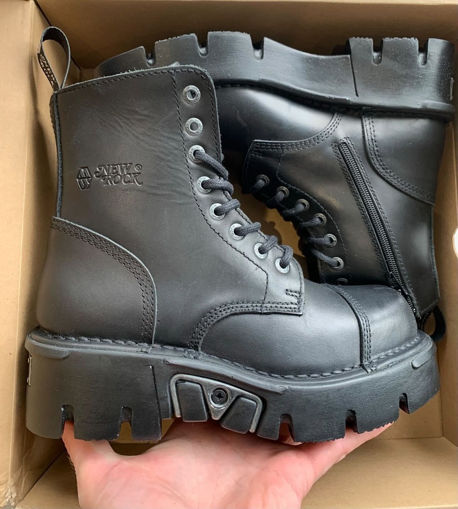 Черевики шкіряні New Rock M-NEWMILI083-S19 Black матова шкіра платформа