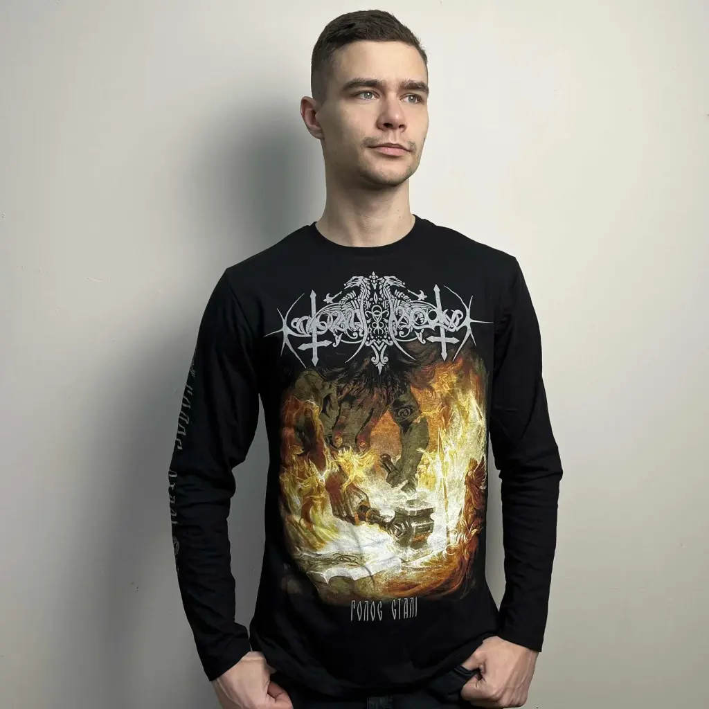 Лонгслів Nokturnal Mortum - Голос Сталі (The Voice Of Steel) Album Cover 2015 чорний