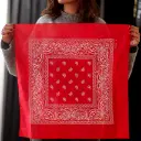 Бандана Коловорот Бута з малюнком "Турецький огірок" червона (білий принт)