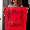 Бандана Коловорот Бута з малюнком "Турецький огірок" червона (чорний принт)