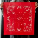 Бандана Коловорот Скелети та кістки червона