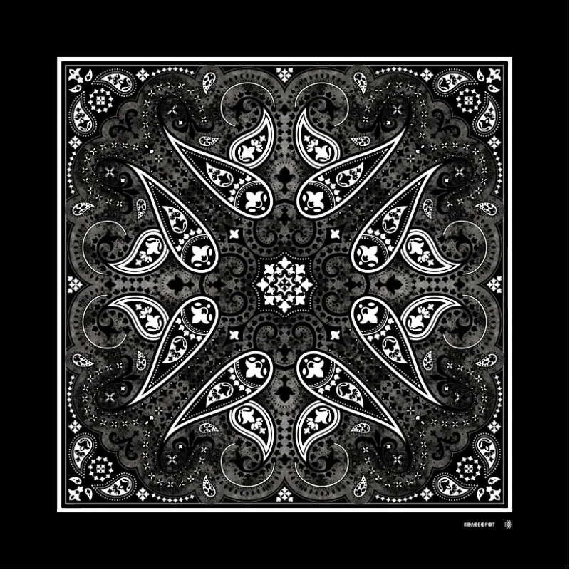 Бандана Коловорот Схід з малюнком "Турецький огірок" чорна