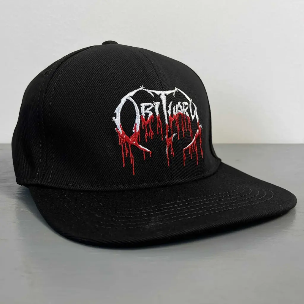 Бейсболка Obituary Logo White/Red (снепбек) чорна