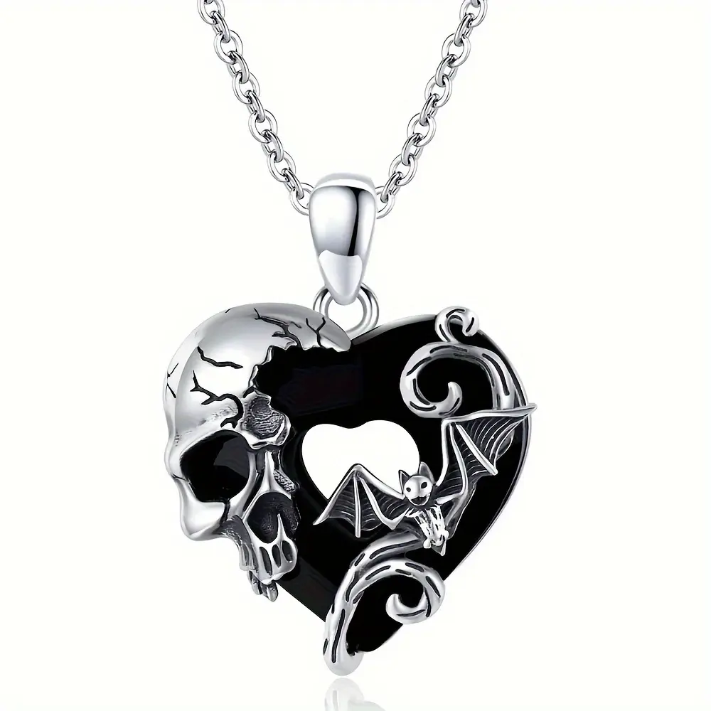Кулон на ланцюжку Череп з Кажаном - Skull and Bat