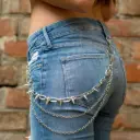 Ланцюжок на джинси 3 ряди з шипами