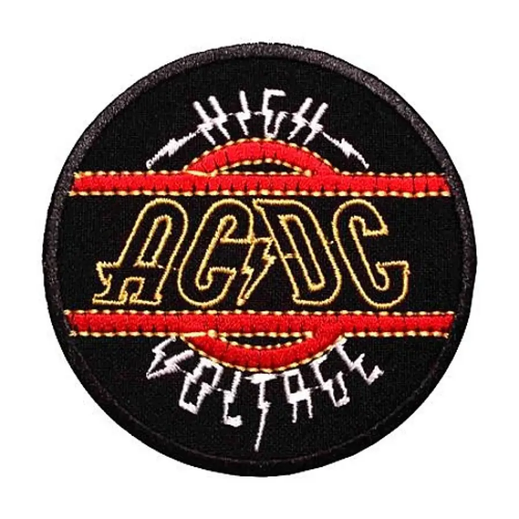 Нашивка AC/DC - High Voltage вишита кругла