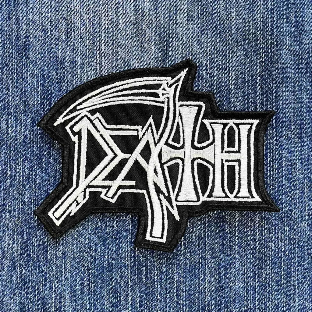 Нашивка Death White Logo вишита фігурна