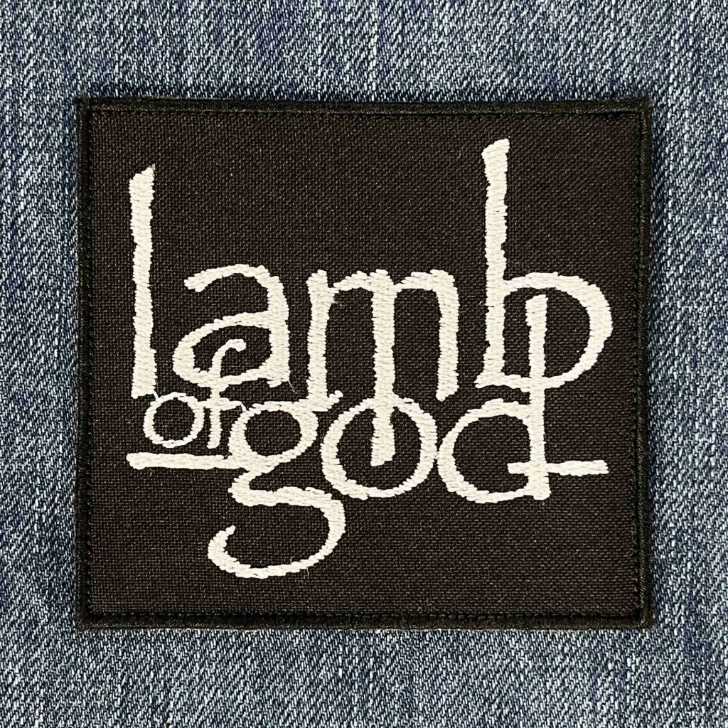 Нашивка Lamb Of God White Logo вишита на липучці