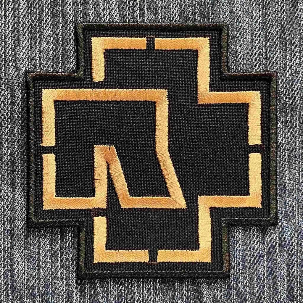 Нашивка Rammstein Cross бронзова вишита фігурна 