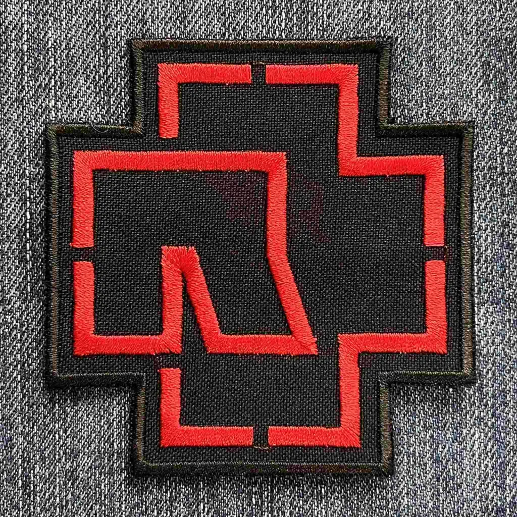 Нашивка Rammstein Cross червона вишита фігурна 