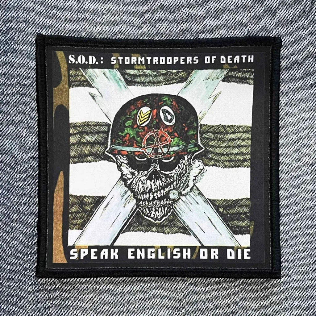 Нашивка S.O.D. - Speak English Or Die друкована