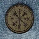Нашивка Vegvisir чорна вишита кругла на липучці