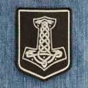 Нашивка Молот Тора 4 вишита на липучці