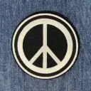 Нашивка Пацифік біла вишита кругла на липучці