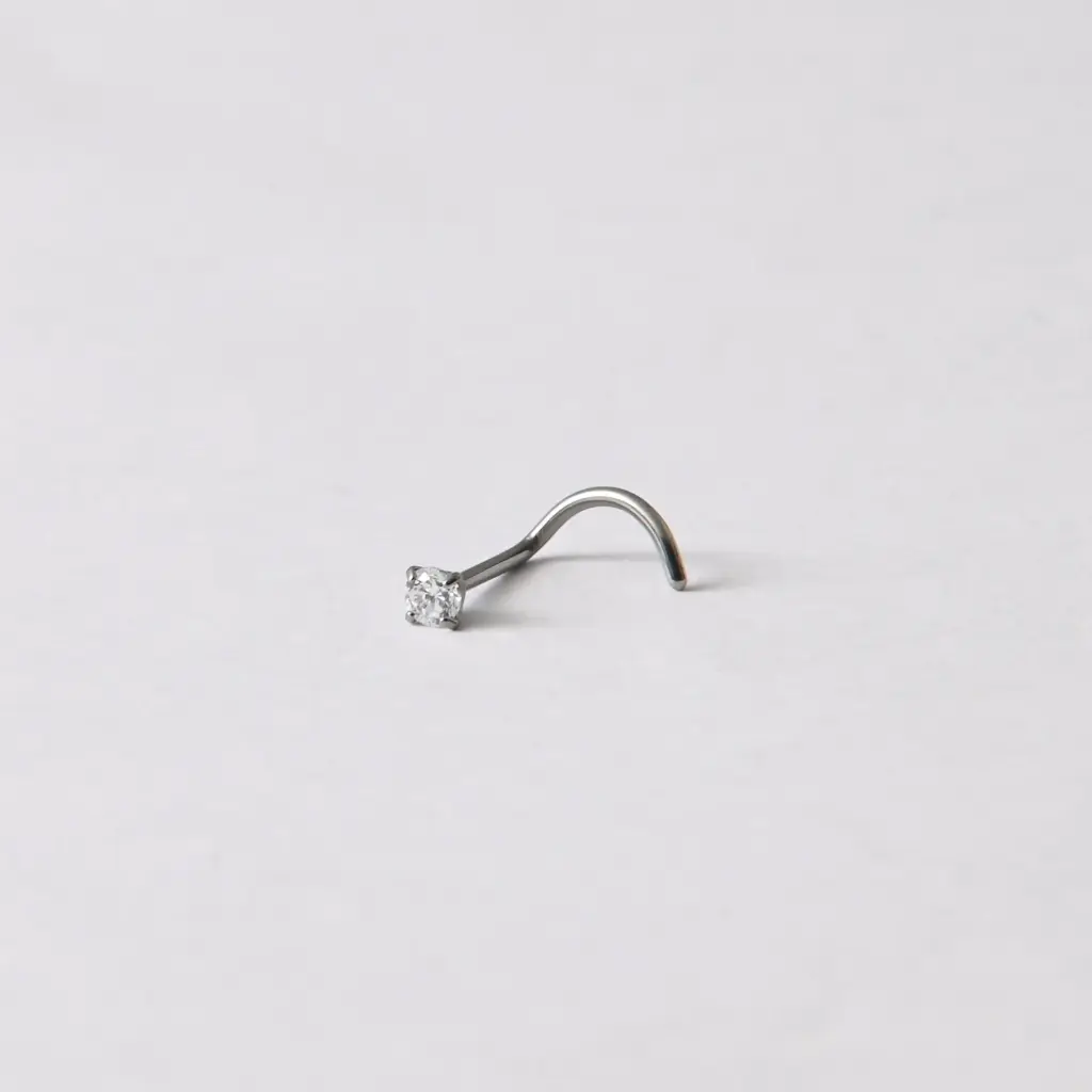 Пірсинг для носа L з каменем Titanium 20 G
