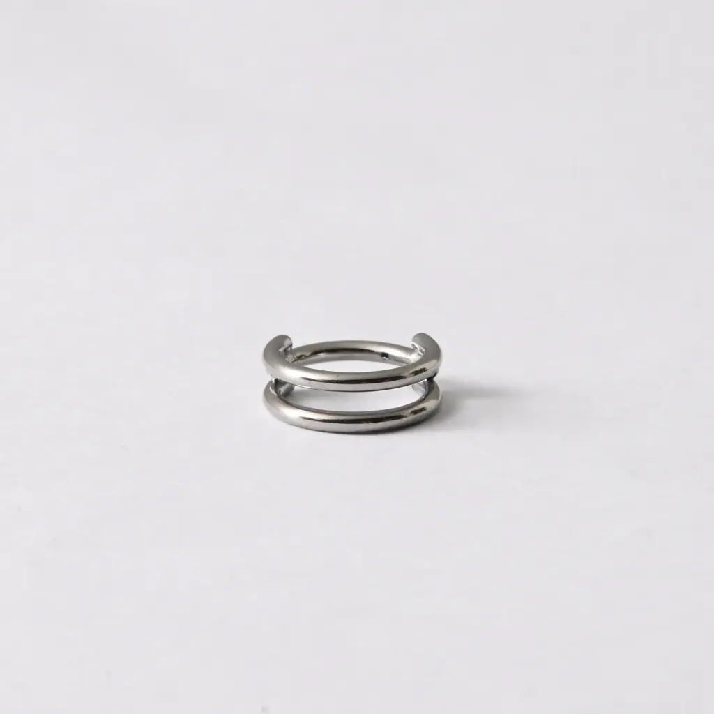 Пірсинг кільце подвійне Titanium 16 G