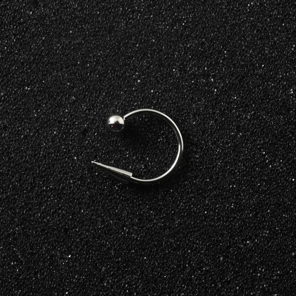 Пірсинг підкова з шипами та кульками 16 G