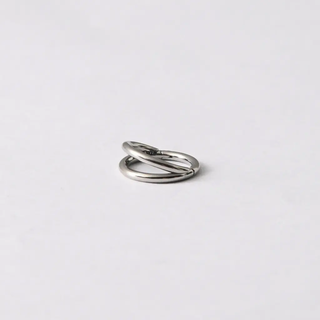 Пірсинг подвійне кільце клікер Titanium 16 G