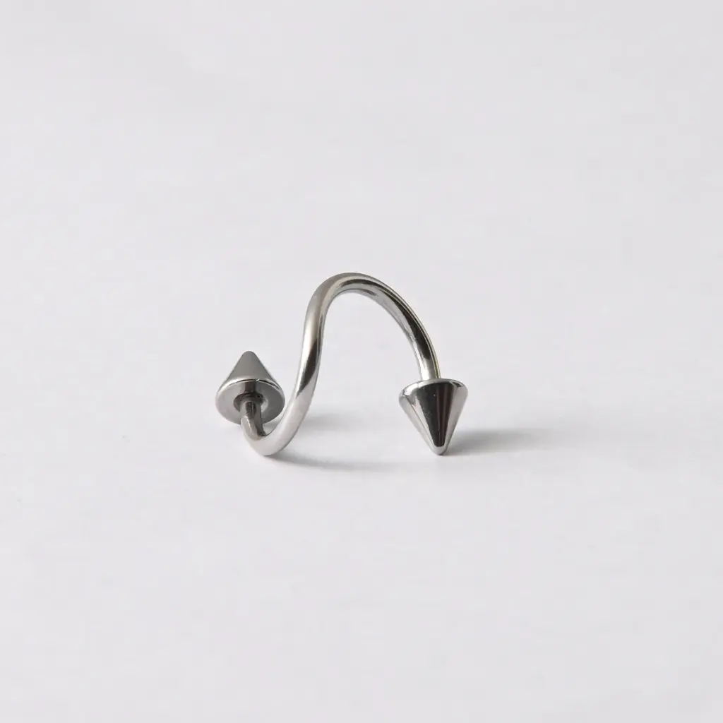 Пірсинг спіраль з шипами Titanium 16 G