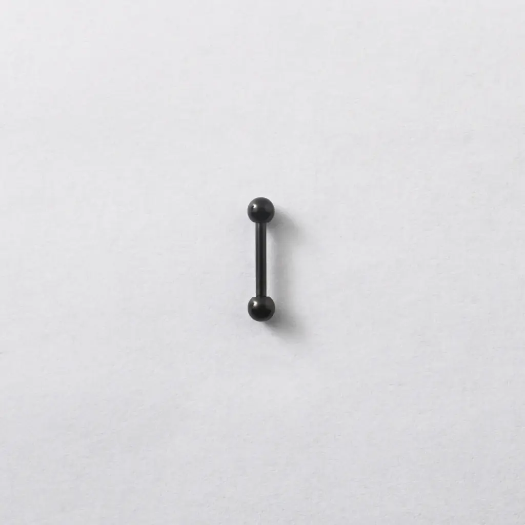 Пірсинг титановий мікроштанга з кульками 16 G чорний
