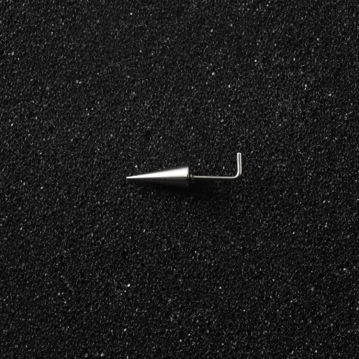 [11160] Пірсинг з медичної сталі ностріл з шипом 20 G для крила носа правий