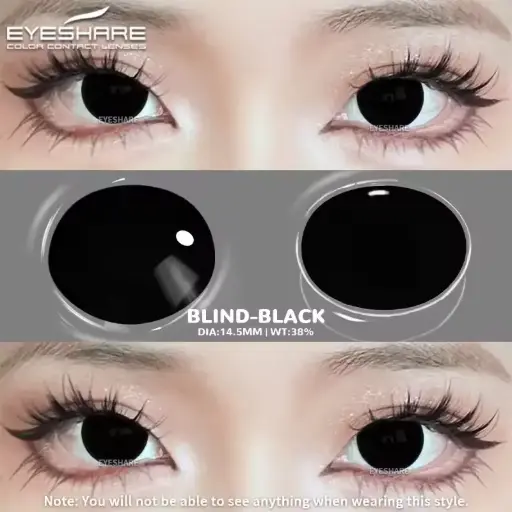 [11166] Контактні лінзи BLIND-BLACK чорні