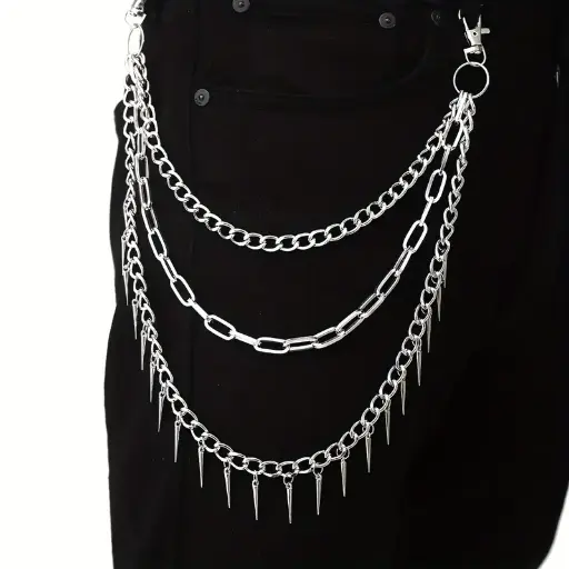 [11309] Ланцюжок на джинси 3 ряди шипований