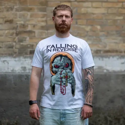 [11804] Футболка Falling In Reverse - Saint біла