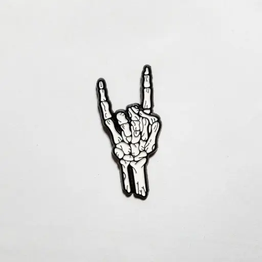 [11936] Пін Devil Horns Skeleton