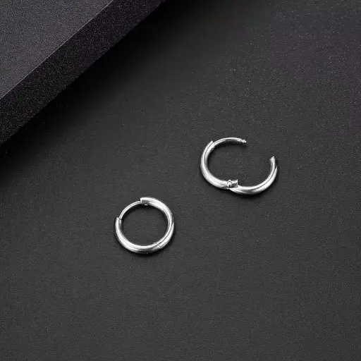 [12075] Сережки-кільця металеві 14 мм