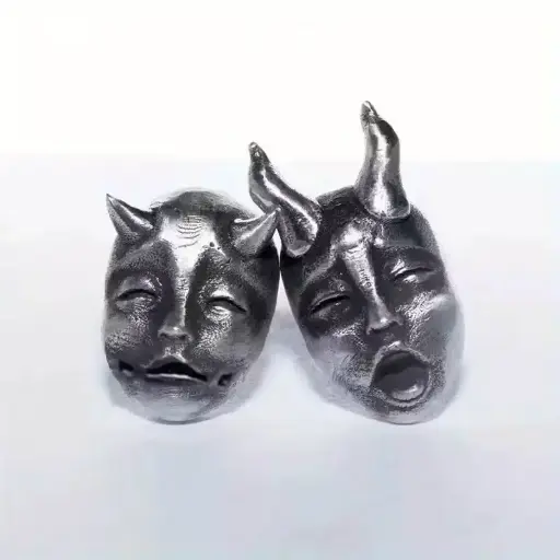[12087] Сережки металеві Devil Double-sided Mask