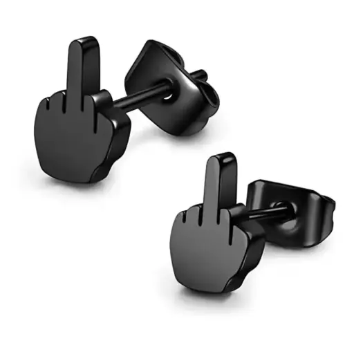 [12165] Сережки металеві F*ck чорні