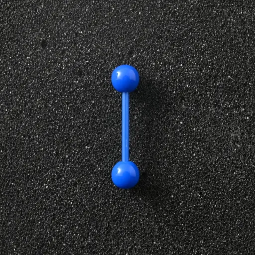 [11115] Пірсинг акриловий штанга 14 G синій для язика