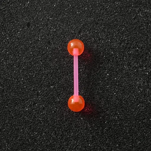 [11116] Пірсинг акриловий штанга 14 G рожевий для язика