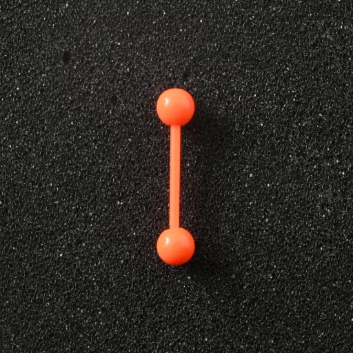 [11109] Пірсинг акриловий штанга 14 G помаранчевий для язика