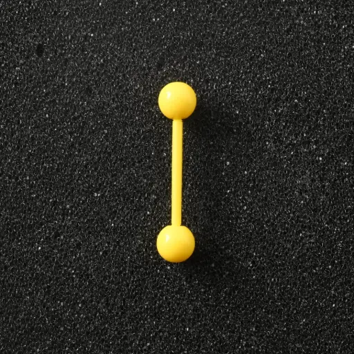 [888] Пірсинг акриловий штанга 14 G жовтий для язика