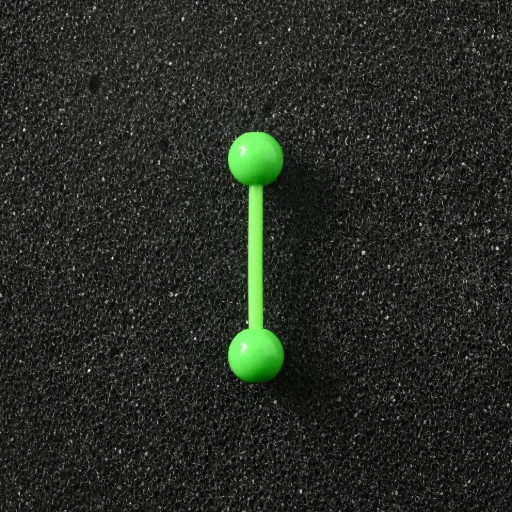 [11110] Пірсинг акриловий штанга 14 G зелений для язика