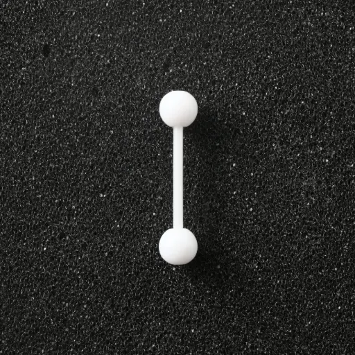 [11114] Пірсинг акриловий штанга 14 G білий для язика