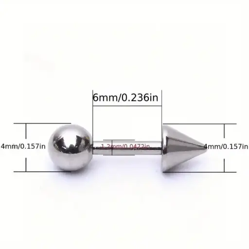 [12347] Пірсинг з медичної сталі мікроштанга з шипами та кульками 16 G