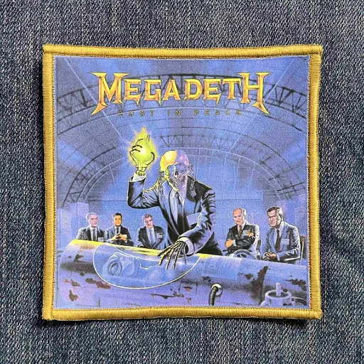 [12376] Нашивка Megadeth - Rust In Peace друкована жовта кайма