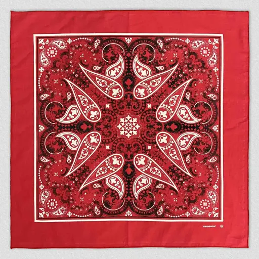 [12378] Бандана Коловорот Схід з малюнком "Турецький огірок" червона