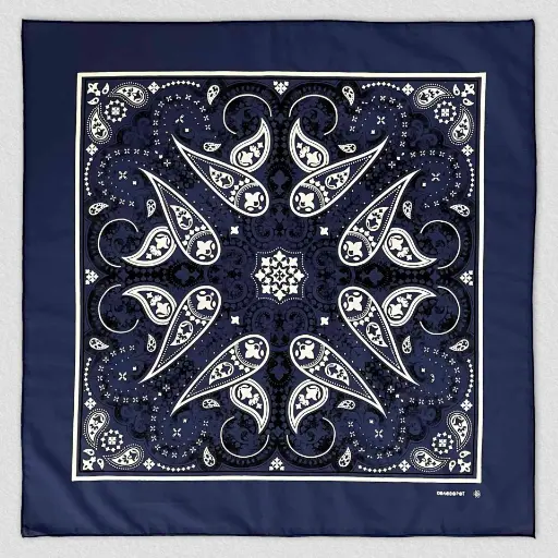 [12379] Бандана Коловорот Схід з малюнком "Турецький огірок" синя