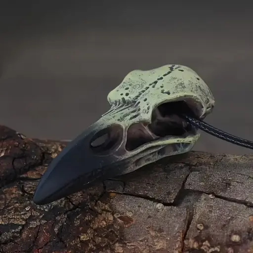 [12532] Кулон на мотузці Великий Череп Ворона - Big Raven Skull